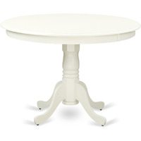 East West Furniture HBAD3-LWH-C 3 Piece Kitchen Set - Linen White Dining Room Table and 2 Linen White Faux Leather Dining Chairs with Andy Slat Back- Linen White Finish