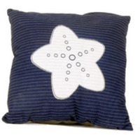 Anne Home - Blue Pillow White Star
