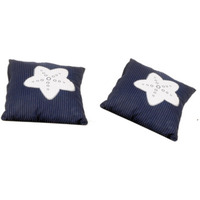 Anne Home - Set of 2 Blue Pillows with a White Star