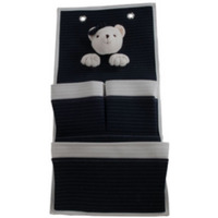 Anne Home - Bear-Themed 3-Pocket Wall Hanger Toy Storage
