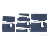 Anne Home - Set of 5 Blue Fabric Storage Baskets in Several Sizes