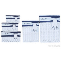 Anne Home - Set of 5 Rectangular Willow Storage Baskets in Several Sizes