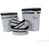 Anne Home - Set of 5 Oval Willow Storage Baskets in Several Sizes