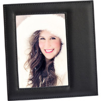 Black Leather Frame, Holds 5 X 7 Photo