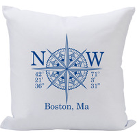 Pillow 16X16 Long/Lat (Location)
