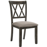 71882 Side Chair (Set-2) - Fabric & Weathered Gray
