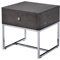 81172 End Table - Gray Oak & Chrome
