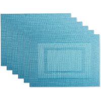 DII Teal PVC Doubleframe Placemat 6 Piece
