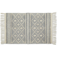 DII Natural and Gray Diamond Textured Hand-Loomed Rug 2x3 Ft