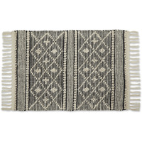 DII Natural and Black Diamond Textured Hand-Loomed Rug 2x3 Ft