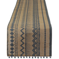 DII Mineral Aztec Print On Natural Jute Table Runner 14x72