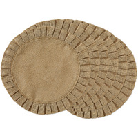 DII Natural Jute Round Ruffle Trim  Placemat Set/6