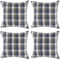 DII Gray, French Blue and Semi-Bleach Pillow Cover 18x18 inch, 4 Piece