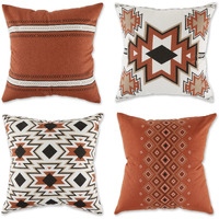 DII Asst Clay Aztec Print Pillow Cover  (Set of 4)
