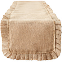 DII Natural Ruffle Trim Jute Table Runner, 14x72 inch