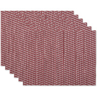 DII Barn Red Textured Twill Weave Placemat 6 Piece