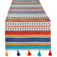 DII Picante Stripe Tassel Table Runner 13x72