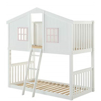 Twin/Twin Bunk Bed White & Pink
