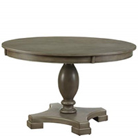 Dining Table w/Single Pedestal Gray Oak