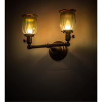 15"W Revival Chelsea Favrile 2 LT Wall Sconce