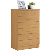 Hodedah 7-Drawer Chest with Locks on 2-Top Drawers in Beech