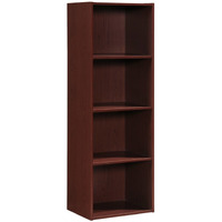 Hodedah 4-Shelf Bookcase in Mahogany