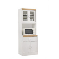 Hodedah Kitchen Cabinet with 1-Drawer, plus Space for Microwave in White