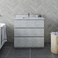 Fresca Formosa 35" Floor Standing Modern Bathroom Cabinet in Rustic White