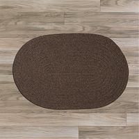 WL45R024X036 Bristol - Mocha 2'x3' Rug, 75% Polypropylene/25% Wool - Oval.