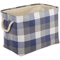 DII Polyester Bin Tri Color French Blue Rectangle Medium 16"x10"x12"