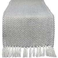 DII Gray Woven Table Runner 15x108"