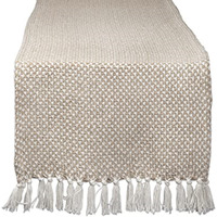 DII Stone Woven Table Runner 15x108"