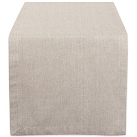 DII Stone Brown Solid Chambray Table Runner 14x108"