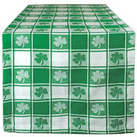 DII Shamrock Woven Check Table Runner 14x108"