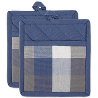 DII French Blue Tri Color Check Dishtowel (Set of 3)