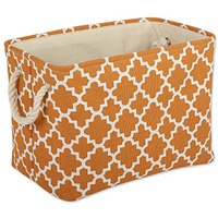 DII Polyester Bin Lattice Pumpkin Spice Rectangle Large
