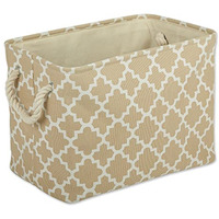 DII Polyester Bin Lattice Vintage Linen Rectangle Large