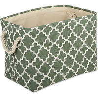 DII Polyester Bin Lattice Artichoke Green Rectangle Large