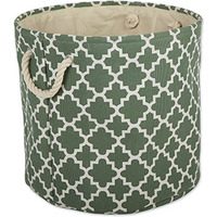 DII Polyester Bin Lattice Artichoke Green Round Large