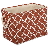 DII Polyester Bin Lattice Cinnamon Rectangle Small