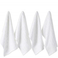 DII Solid White Windowpane Terry Dishtowel 4 Piece