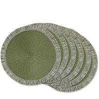DII Sage Round Fringed Placemat Set of 6
