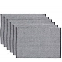 DII Mineral Eco-Friendly Chambray Fine Ribbed Placemat 6 Piece