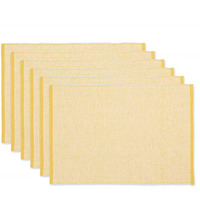 DII Honey Gold Eco-Friendly Chambray Fine Ribbed Placemat 6 Piece