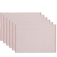 DII Pale Mauve Eco-Friendly Chambray Fine Ribbed Placemat 6 Piece