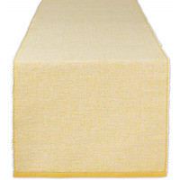 DII Honey Gold Eco-Friendly Chambray Fine Ribbed Table Runner 13x72 inches