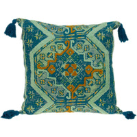 Parkland Collection Lotus Transitional Teal Throw Pillow