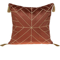 Parkland Collection Zella Transitional Burnt Orange Throw Pillow