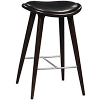 Lucio Oval Stool, Cappuccino with black PU