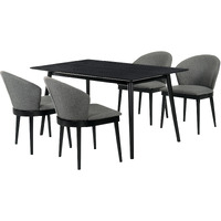 Westmont and Juno Charcoal and Black 5 Piece Dining Set